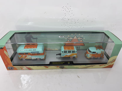 M2 Machines Volkswagen Double Cab & Delivery Van & Trailer CHASE 1:64 Diecast