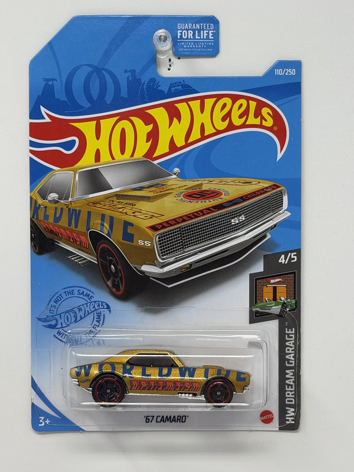 Hot Wheels HW Dream Garage 1967 Chevrolet Camaro 1:64 Diecast Gold USA Card