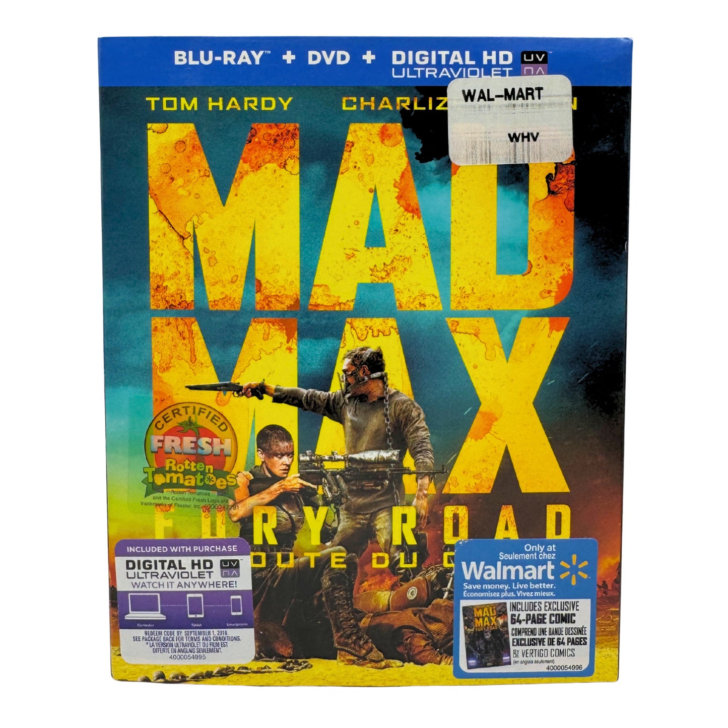 Mad Max Fury Road (Blu-ray) Tom Hardy Action w/ Mini Comic Book