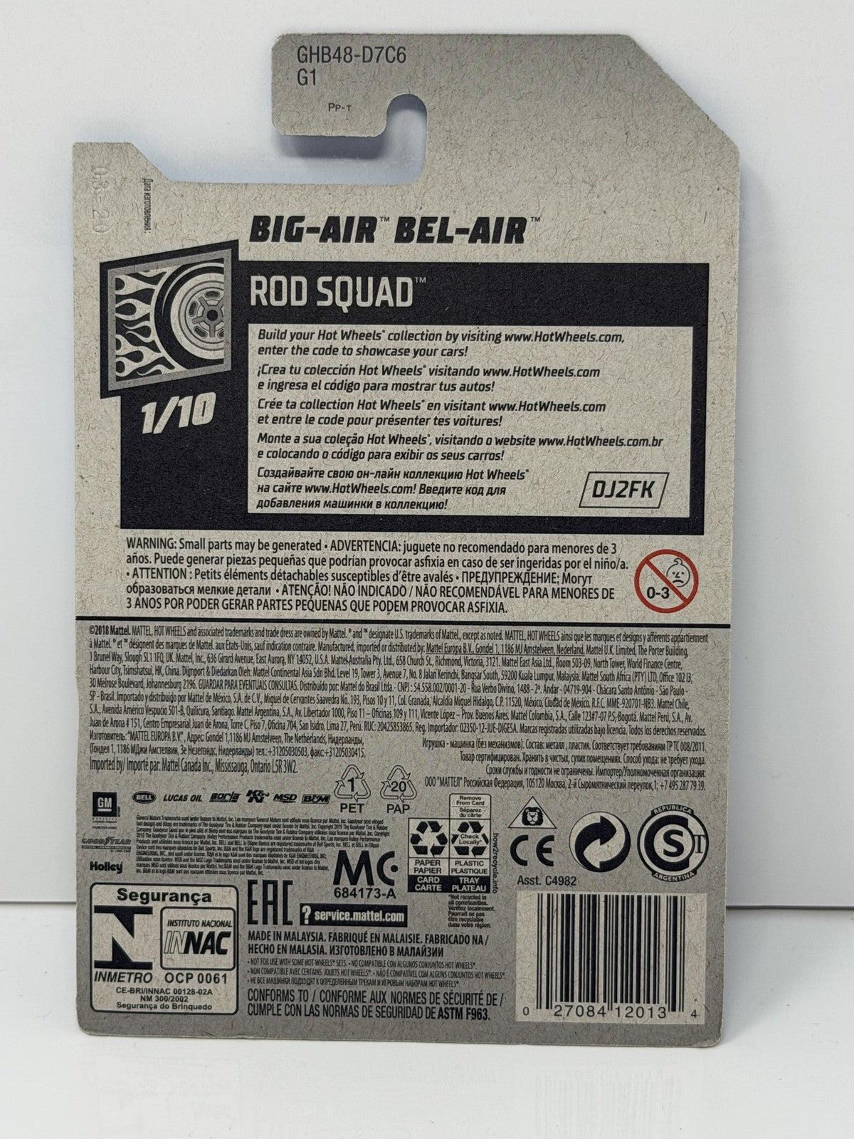 Hot Wheels Rod Squad Big-Air Bel-Air Gray 1:64 Diecast