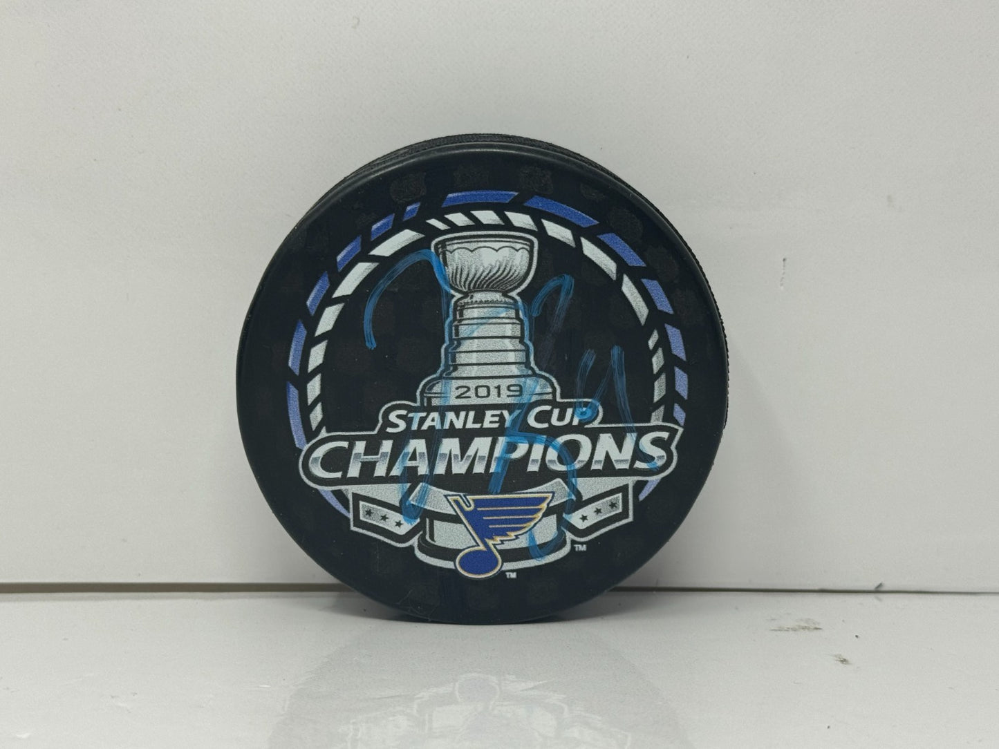 Jake Allen St. Louis Blues Stanley Cup Champ Signed NHL Autograph Puck Blue Auto