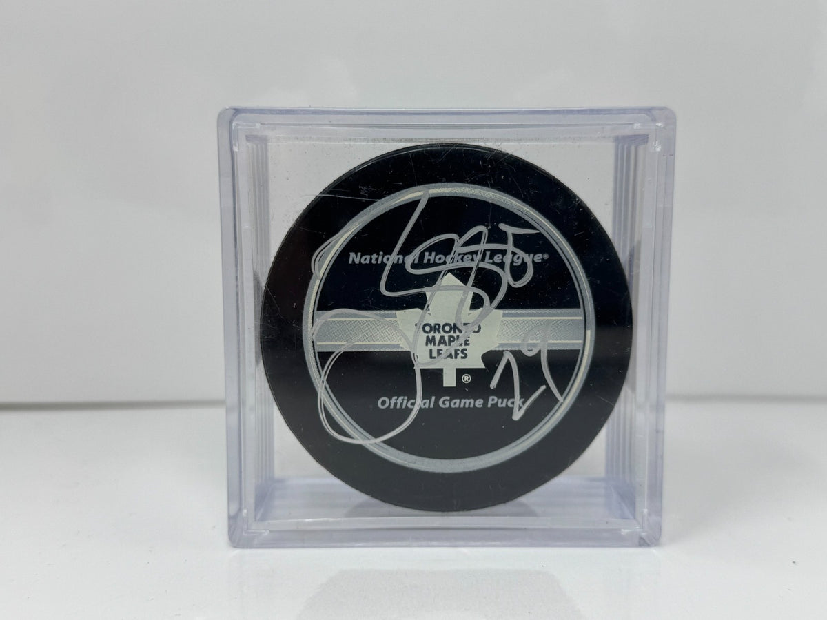 Justin Pogge Toronto Maple Leafs Signed NHL Autograph Puck Silver Auto