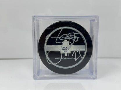 Justin Pogge Toronto Maple Leafs Signed NHL Autograph Puck Silver Auto