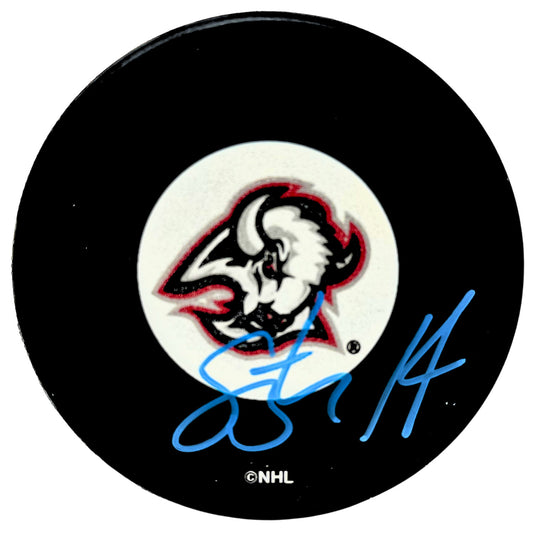 Stu Barnes Buffalo Sabres Signed NHL Autograph Puck Blue Auto