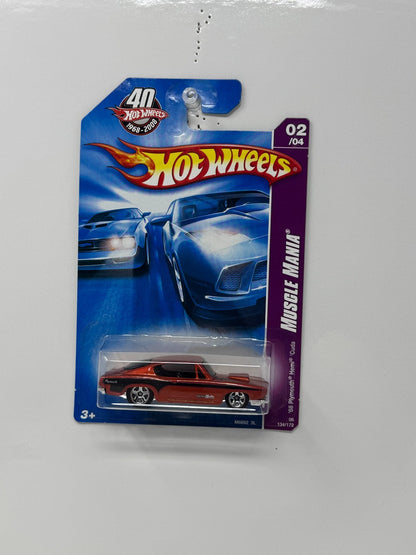 Hot Wheels Muscle Mania 1968 Plymouth Hemi Cuda 1:64 Diecast Red