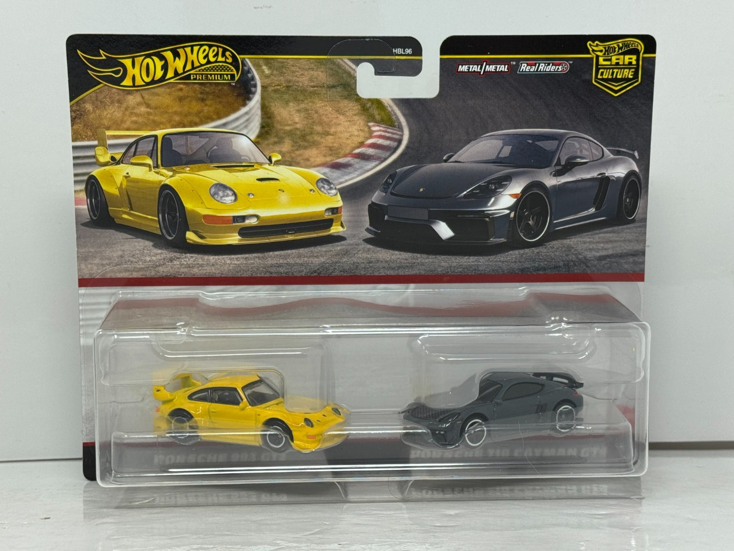 Hot Wheels Premium Porsche 993 GT2 & Porsche 718 Cayman GT4 2-Pack 1:64 Diecast