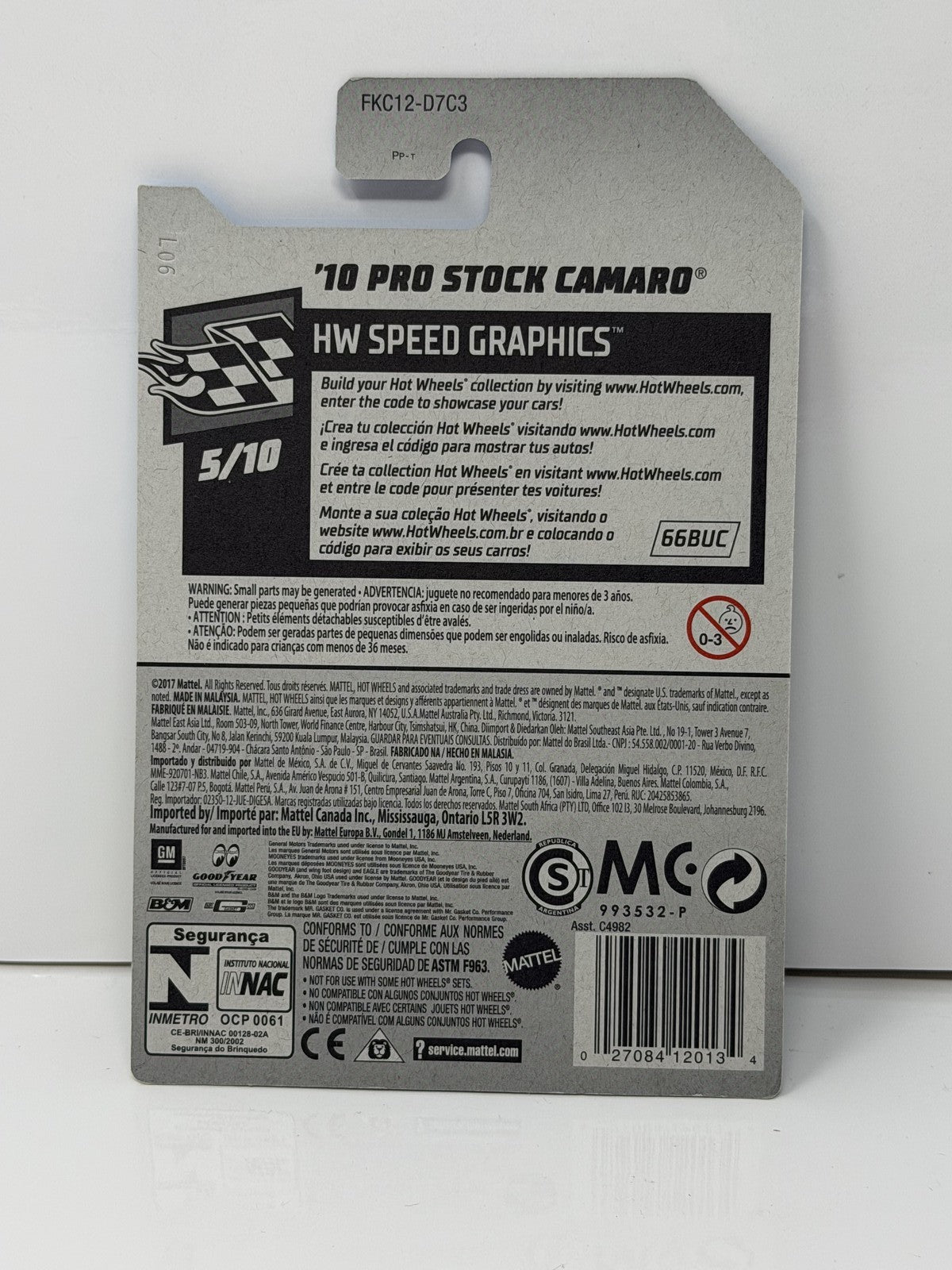 Hot Wheels Speed Graphics 2010 Chevy Pro Stock Camaro 1:64 Diecast Moon Eyes V2