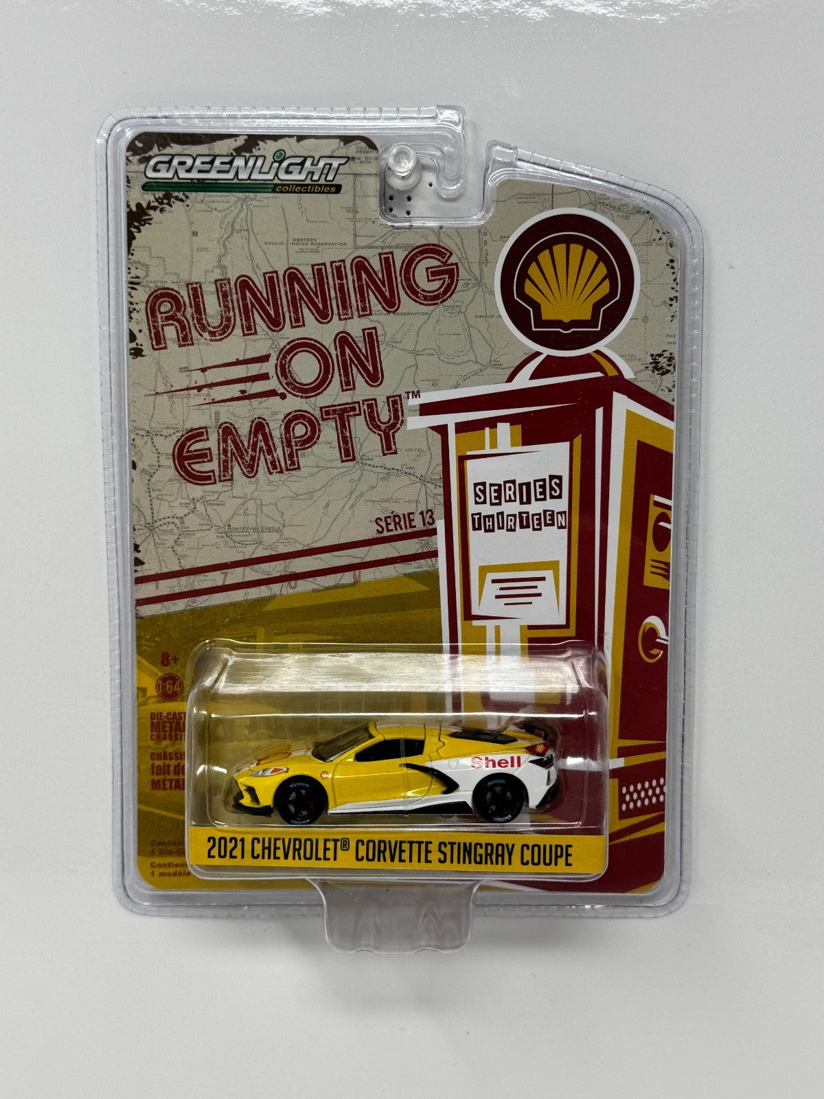 Greenlight Running On Empty 2021 Chevrolet Corvette Stingray Shell 1:64 Diecast