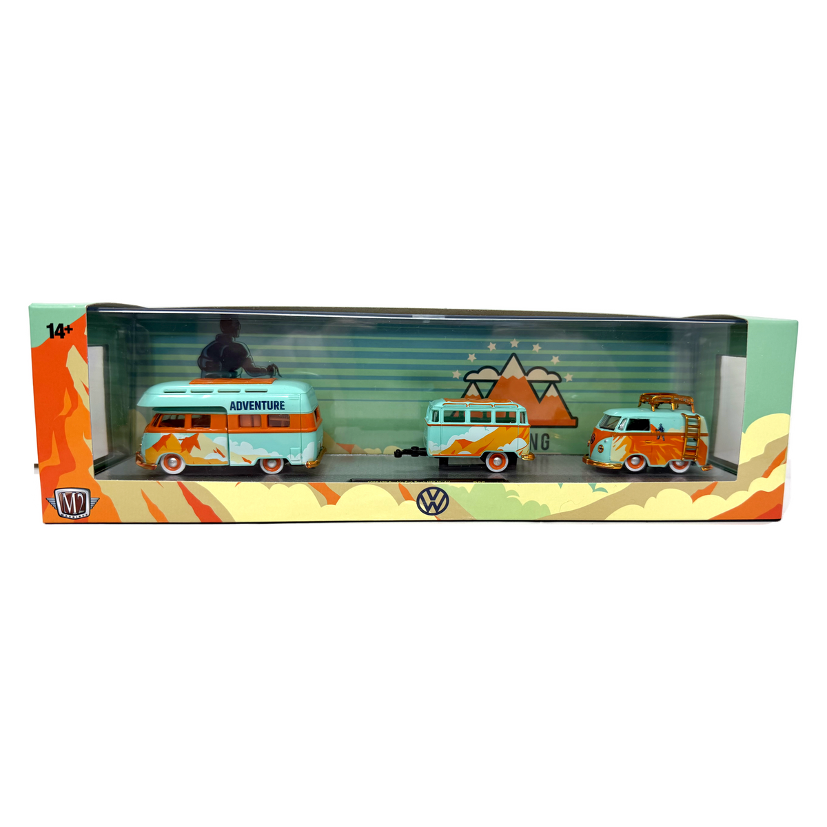 M2 Machines Volkswagen Double Cab & Delivery Van & Trailer CHASE 1:64 Diecast