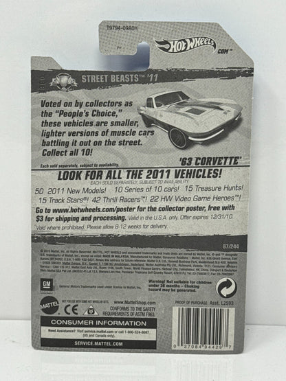 Hot Wheels Street Beasts 1963 Chevy Corvette 1:64 Diecast Factory Sealed