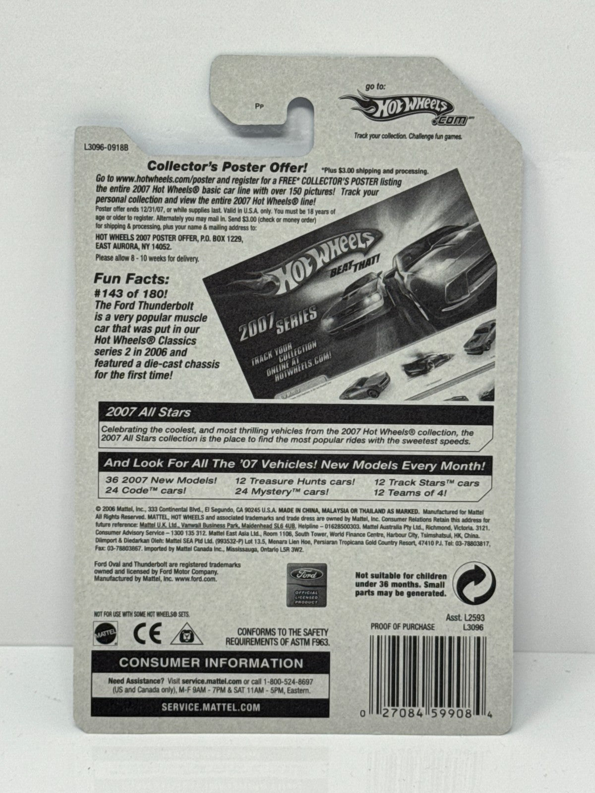 Hot Wheels All Stars Ford Thunderbolt 1:64 Diecast Factory Sealed