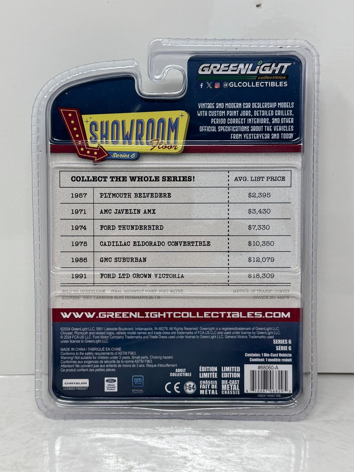 Greenlight 1957 Plymouth Belvedere Showroom Floor Series 6 1:64 Diecast