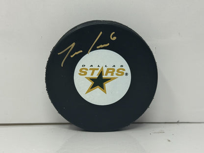 Trevor Daley Dallas Stars Signed NHL Autograph Puck Gold Auto