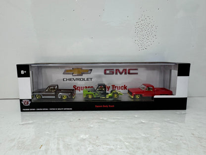 M2 Machines Square Body Truck Chevrolet GMC 3 Truck CHASE Set 1:64 Diecast