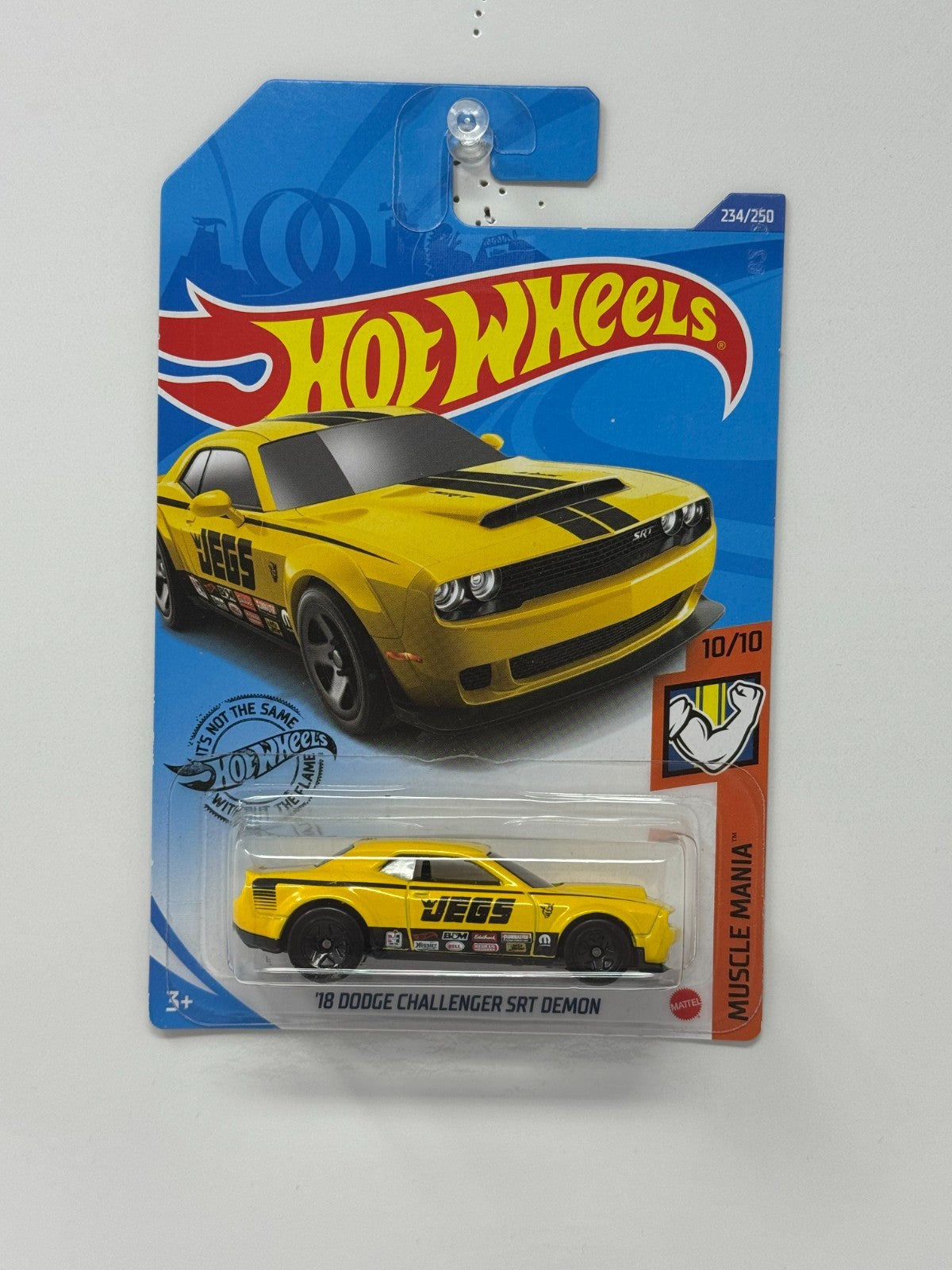 Hot Wheels Muscle Mania 2018 Dodge Challenger SRT Demon JEGS 1:64 Diecast Yellow