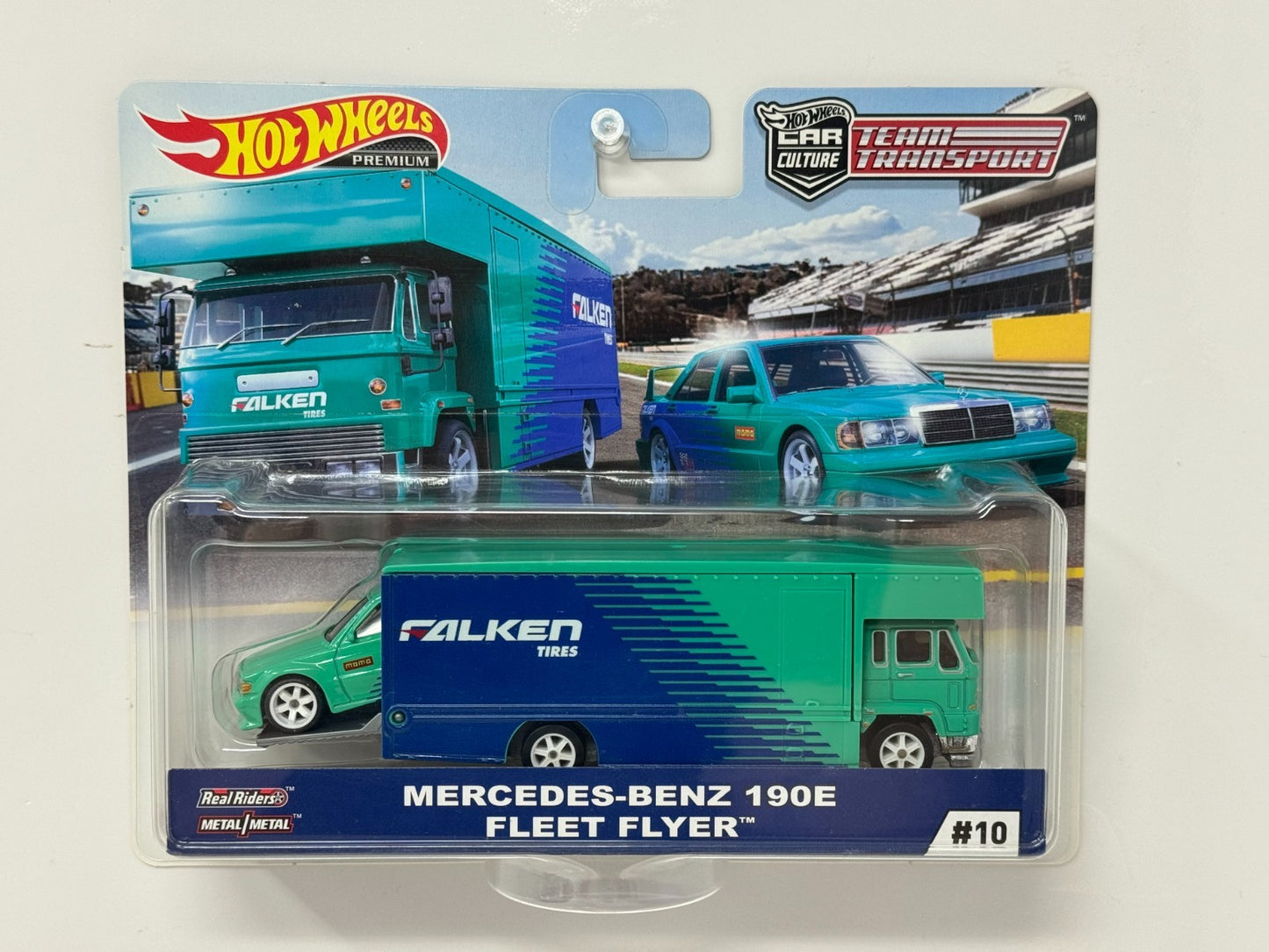 Hot Wheels Premium Team Transport #10 Mercedes-Benz 190E & Hauler 1:64 Diecast