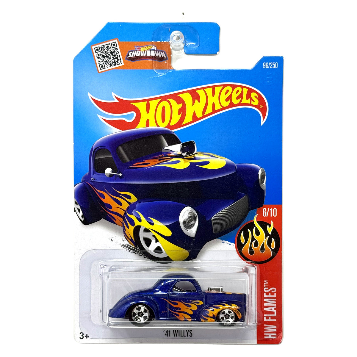 Hot Wheels Flames 1941 Willys 1:64 Diecast Blue