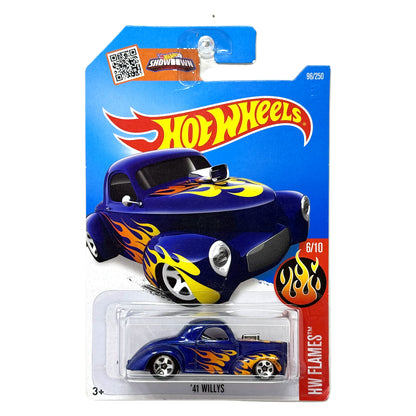 Hot Wheels Flames 1941 Willys 1:64 Diecast Blue