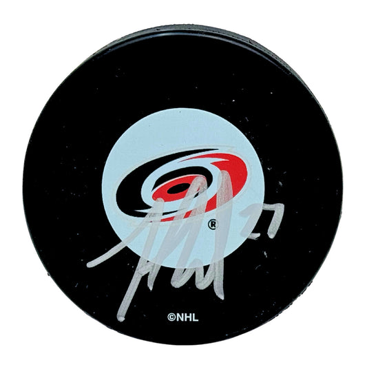 Jared Staal Carolina Hurricanes Signed NHL Autograph Puck Silver Auto COA TNT