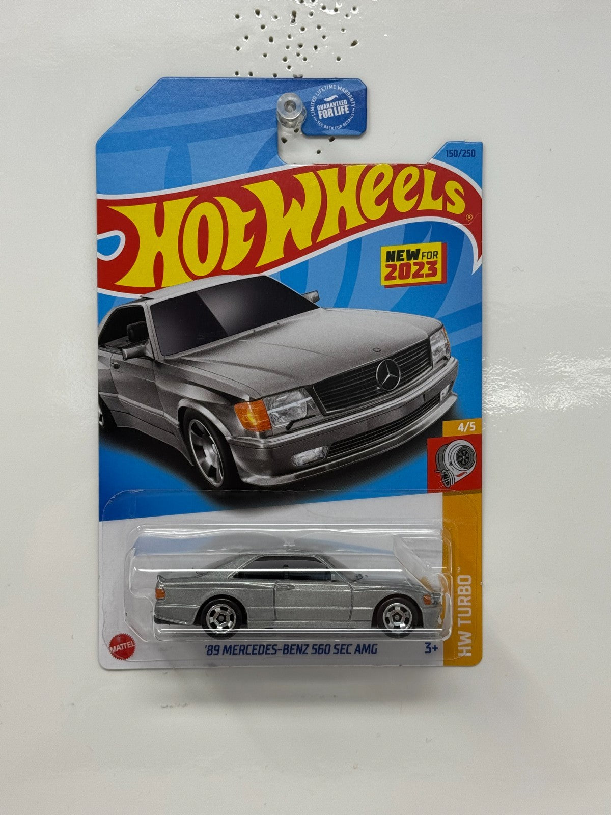 Hot Wheels HW Turbo 1989 Mercedes-Benz 560 SEC AMG 1:64 Diecast Silver