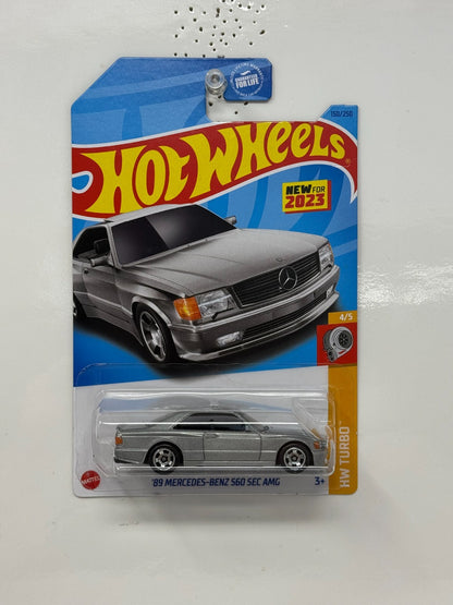Hot Wheels HW Turbo 1989 Mercedes-Benz 560 SEC AMG 1:64 Diecast Silver