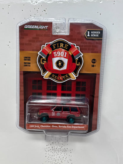 Greenlight Fire & Rescue 1990 Jeep Cherokee CHASE 1:64 Diecast