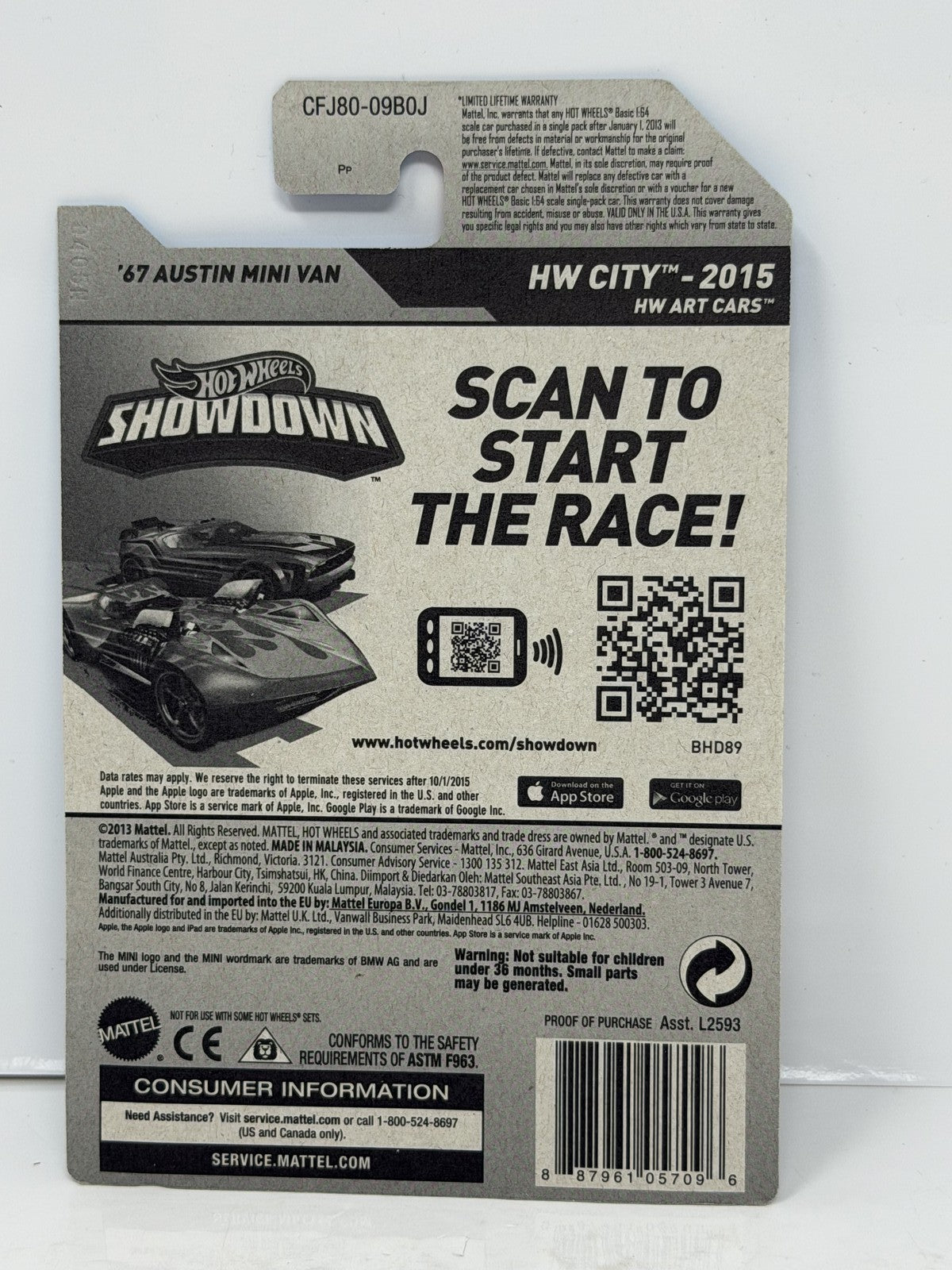 Hot Wheels ZAMAC HW City 1967 Austin Mini Van 1:64 Diecast