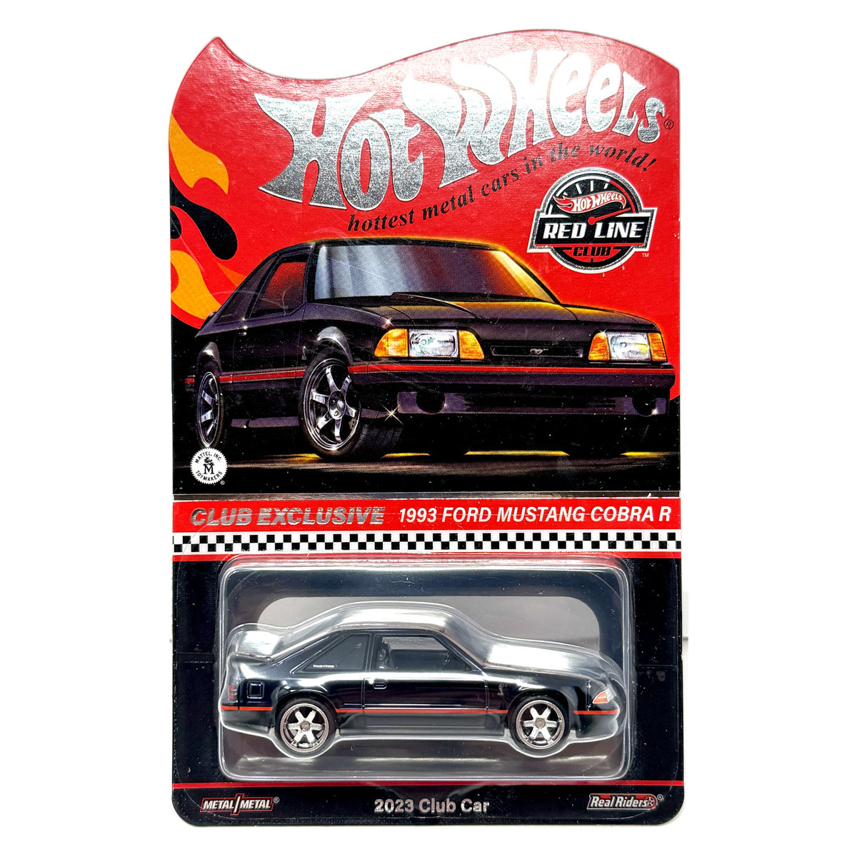 Hot Wheels RLC Red Line Club Car 1993 Ford Mustang Cobra R 1:64 Diecast Black