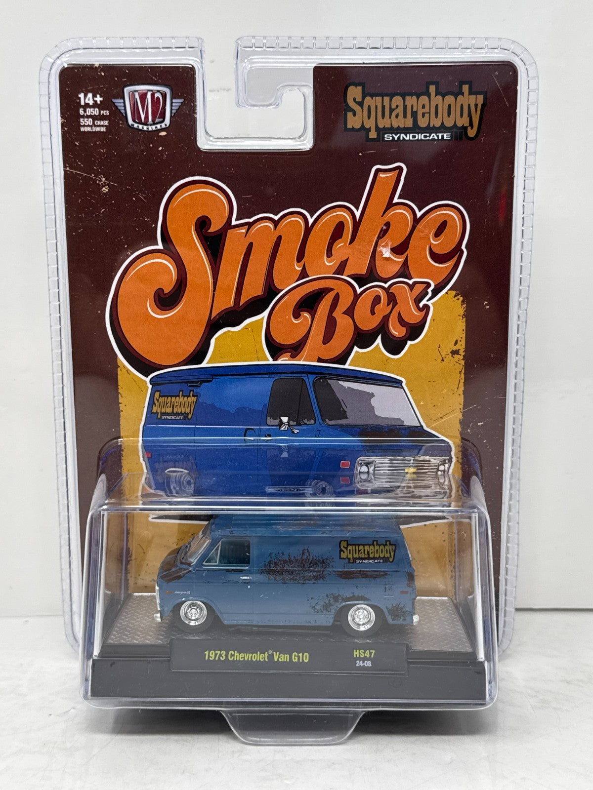M2 Machines Squarebody Syndicate 1973 Chevrolet Van G10 Smoke Box 1:64 Diecast