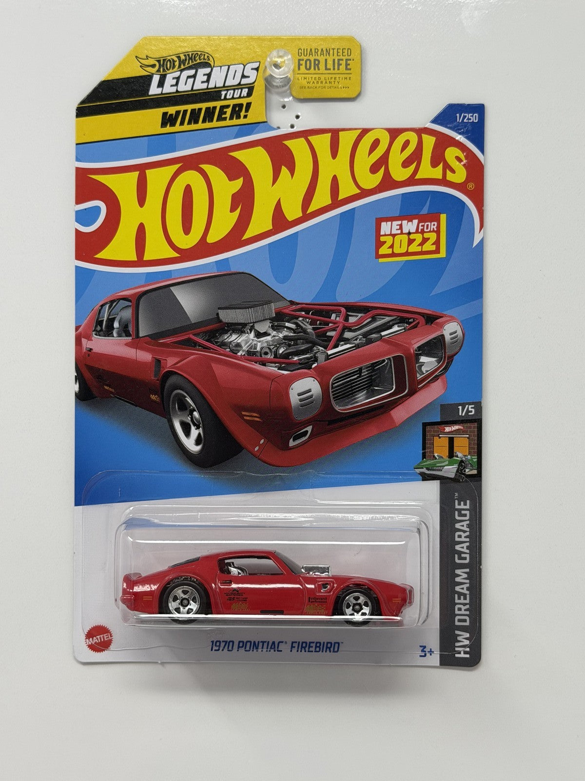 Hot Wheels Legends Tour Winner 1970 Pontiac Firebird 1:64 Diecast Red US Card