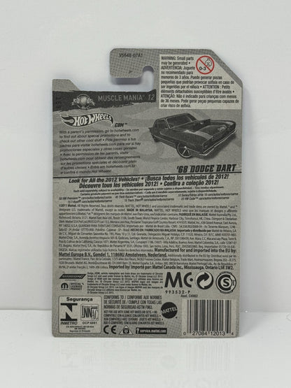 Hot Wheels Muscle Mania Mopar '12 1968 Dodge Dart 1:64 Diecast Purple
