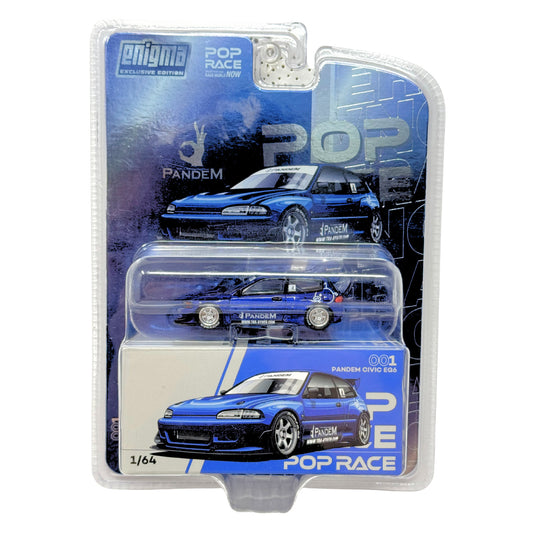 Pop Race Honda Civic EG6 Pandem Metallic Blue Enigma Exclusive 1:64 Diecast