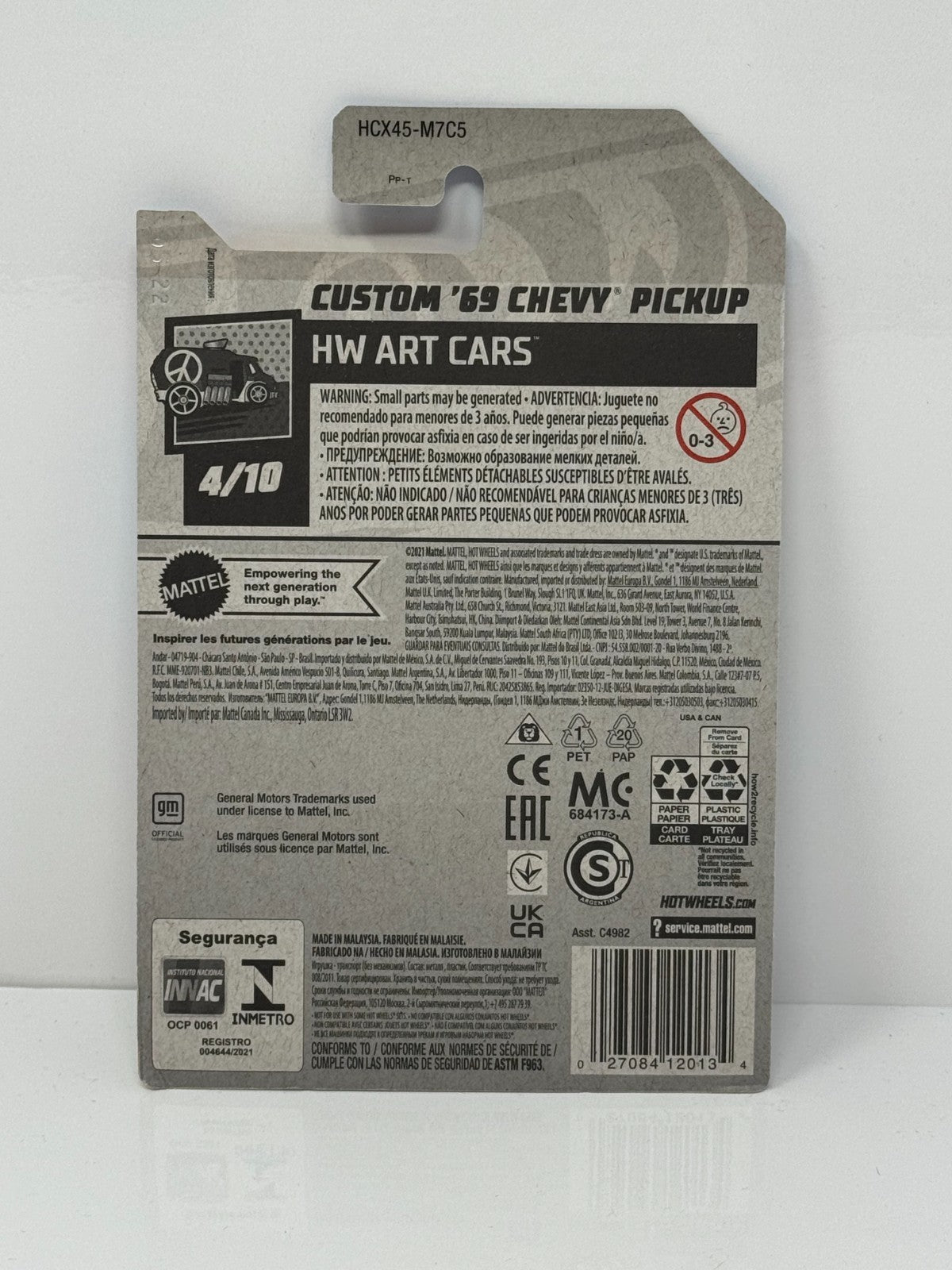 Hot Wheels HW Art Cars Custom 1969 Chevy Pickup 1:64 Diecast