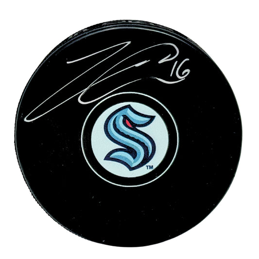 Jared McCann Seattle Kraken Signed NHL Autograph Puck Silver Auto