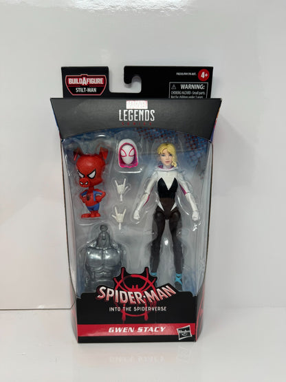 Marvel Legends Spider-Man Gwen Stacy Action Figure w/ Stilt-Man BAF Piece