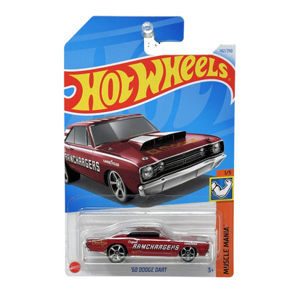 Hot Wheels Muscle Mania 1968 Dodge Dart 1:64 Diecast Burgundy