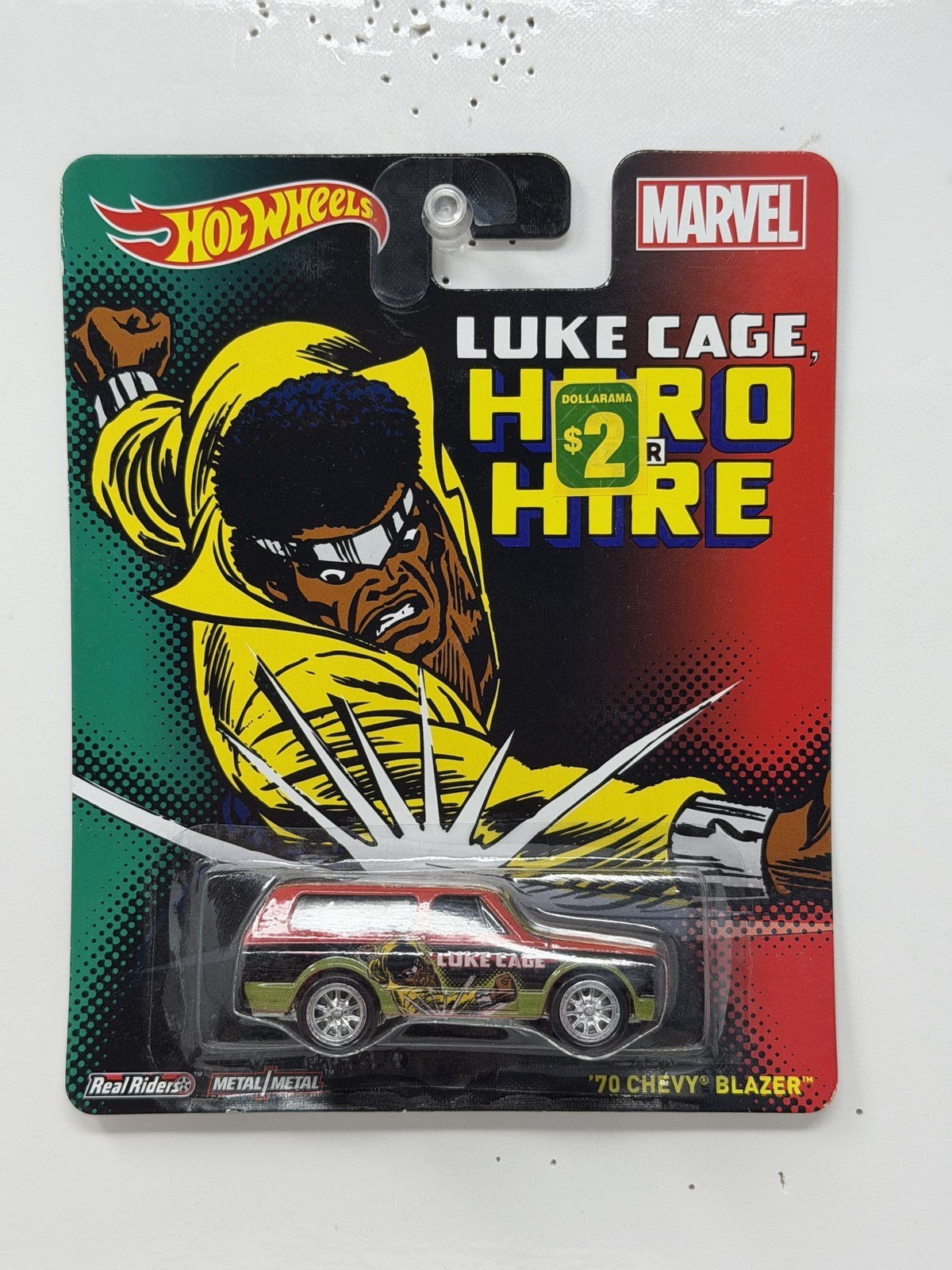 Hot Wheels Marvel Luke Cage 1970 Chevy Blazer 1:64 Diecast Real Riders