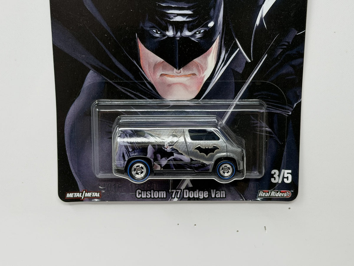 Hot Wheels DC Alex Ross Batman Custom 1977 Dodge Van 1:64 Diecast Real Riders
