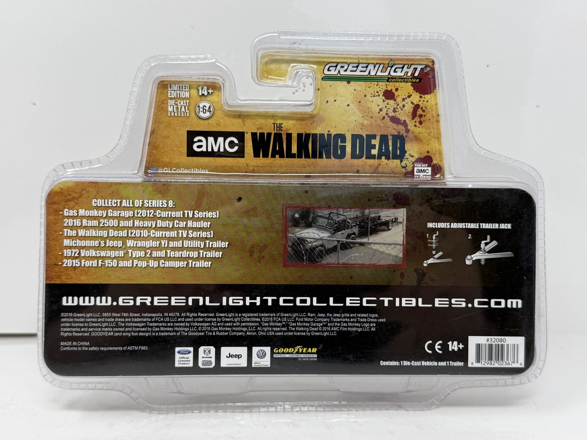 Greenlight The Walking Dead Michonne's Jeep Wrangler YJ & Trailer 1:64 Diecast