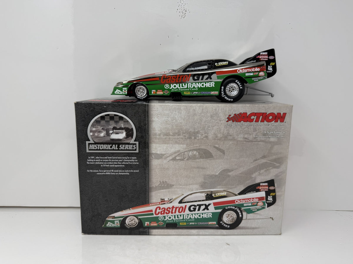 Action NHRA Historical John Force Castrol 1991 Oldsmobile Funny Car 1:24 Diecast