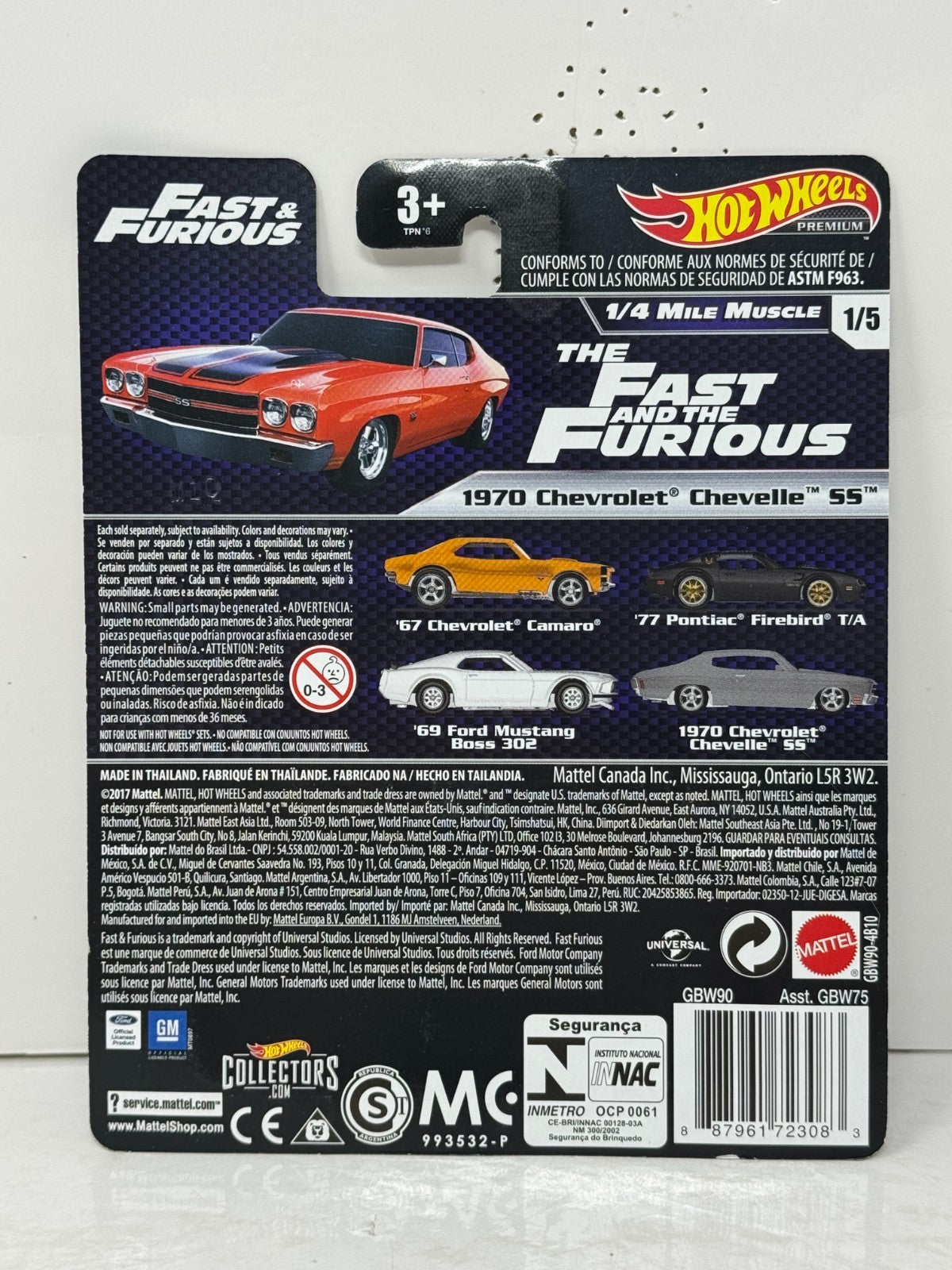 Hot Wheels Premium Fast & Furious 1970 Chevrolet Chevelle SS 1:64 Diecast