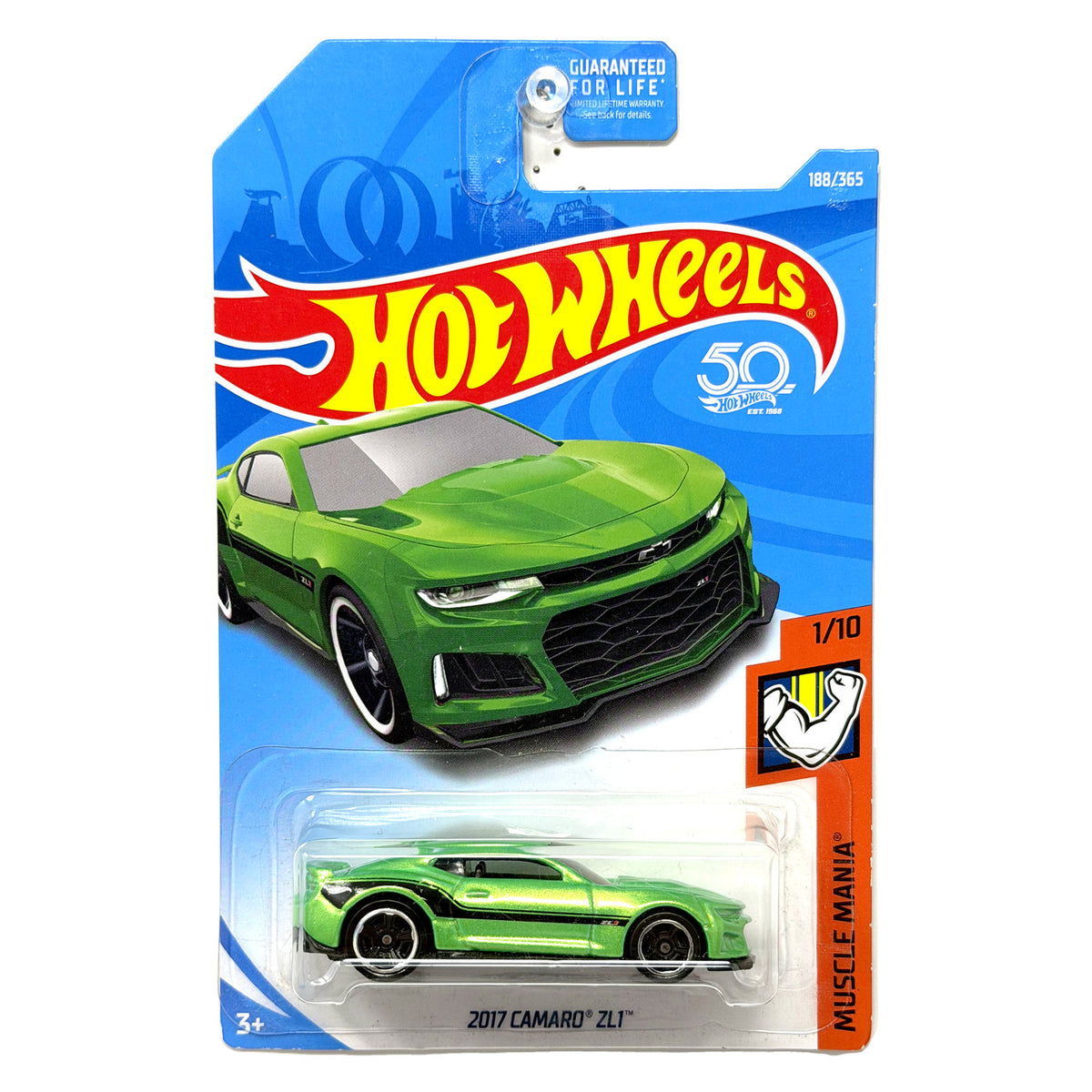 Hot Wheels Muscle Mania 2017 Chevrolet Camaro ZL1 1:64 Diecast Green