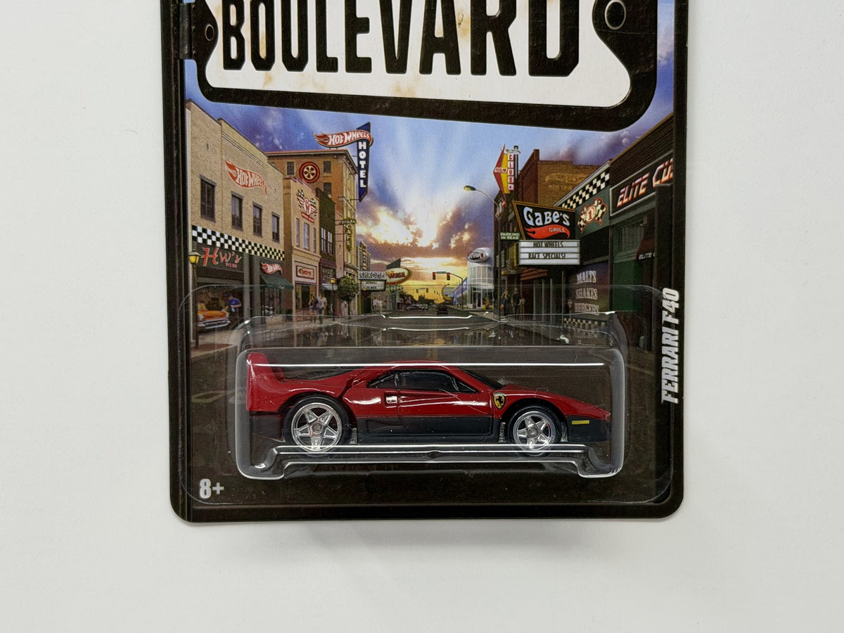 Hot Wheels Boulevard Ferrari F40 1:64 Diecast Real Riders Red