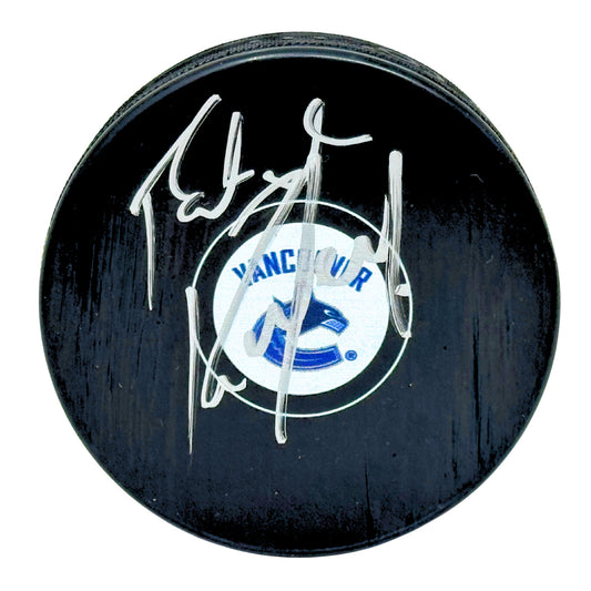 Kirk McLean Vancouver Canucks Signed NHL Autograph Puck Silver Auto