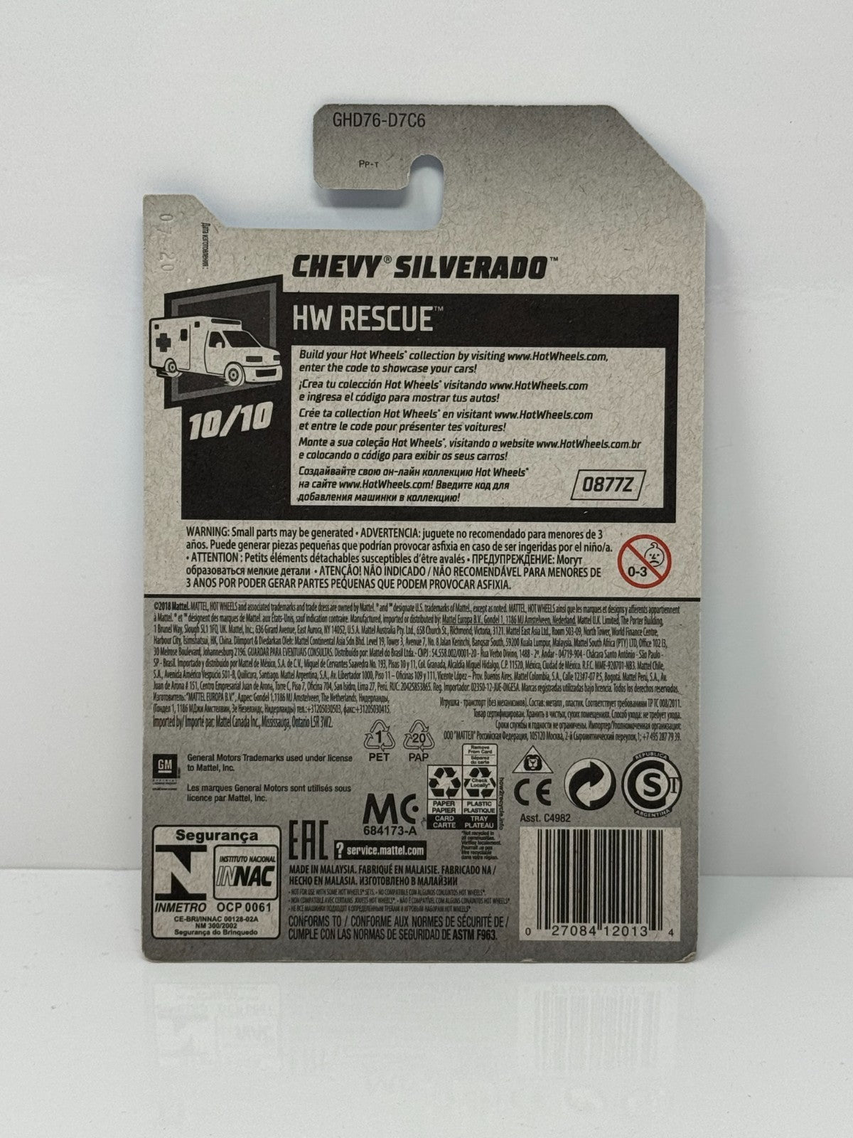 Hot Wheels HW Rescue TREASURE HUNT Chevy Silverado 1:64 Diecast