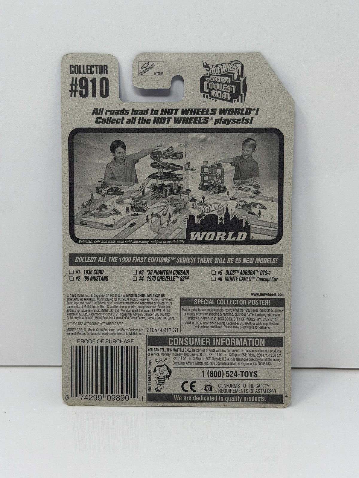Hot Wheels First Editions Monte Carlo Concept Car 1:64 Diecast U.S. Card