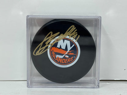 Anthony Beauvillier New York Islanders Signed NHL Autograph Puck Gold Auto