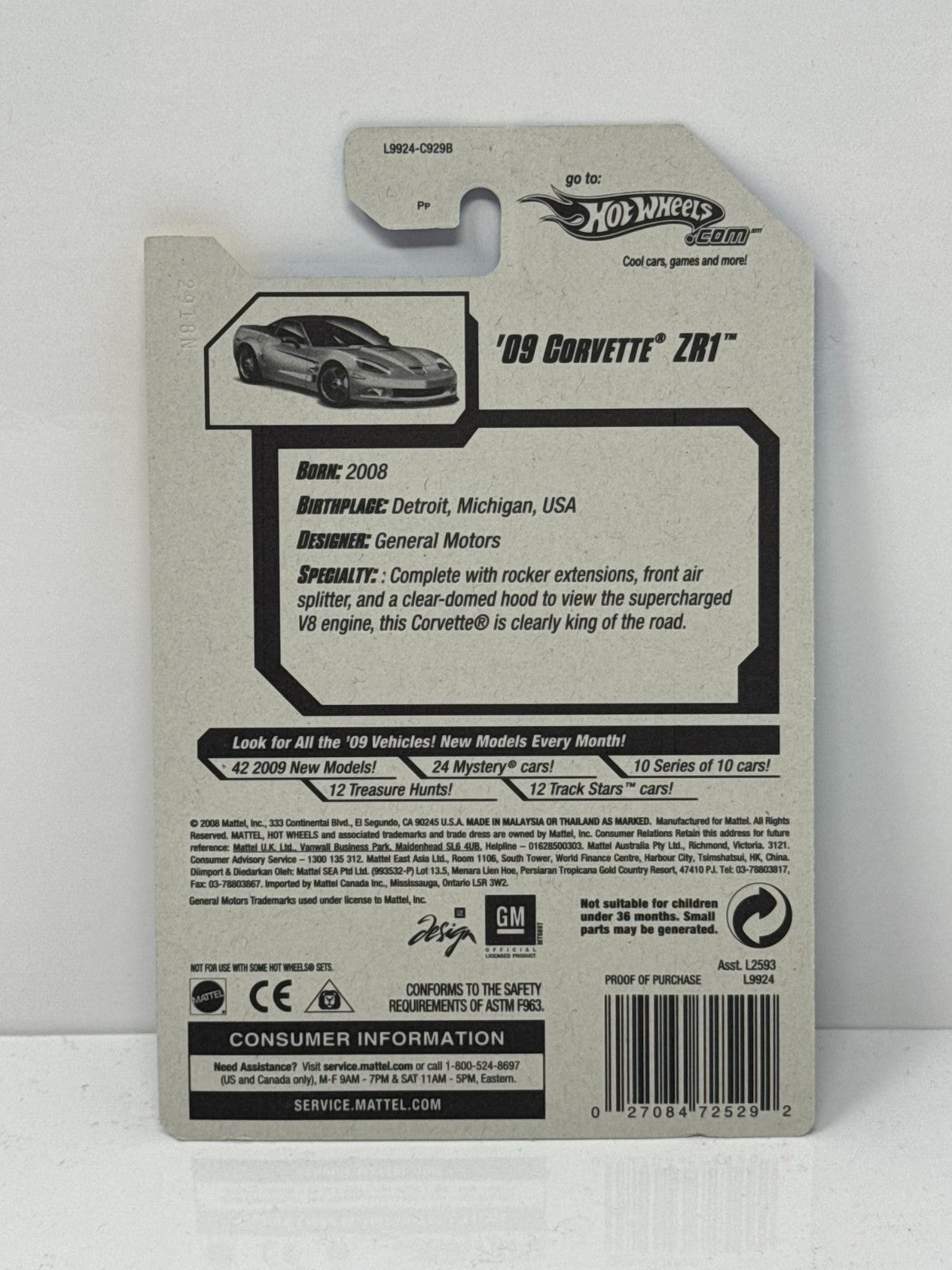Hot Wheels New Models 2009 Chevy Corvette ZR1 1:64 Diecast Factory Sealed