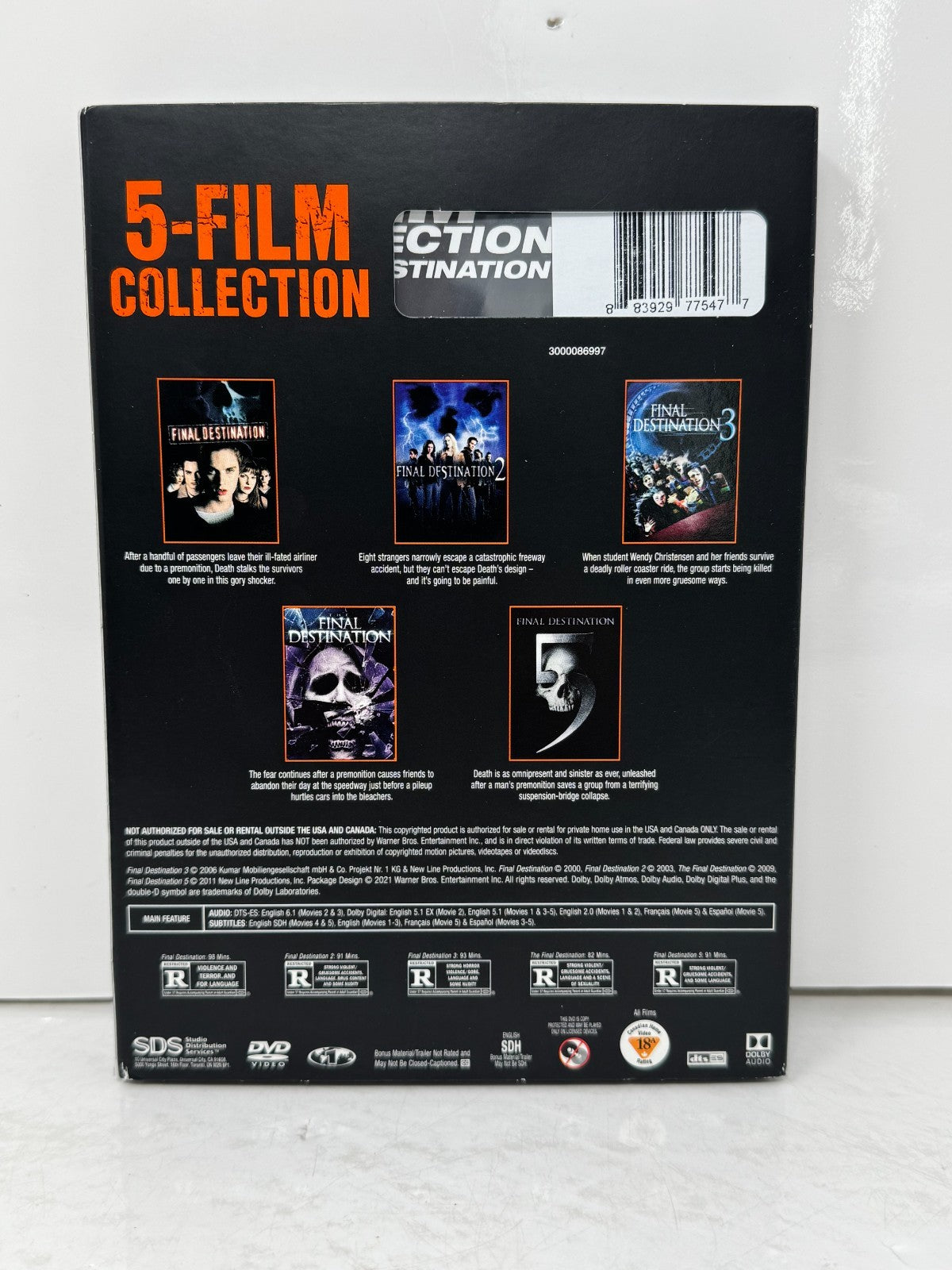 Final Destination 5-Film Collection (DVD) Devon Sawa Horror Sealed!!!