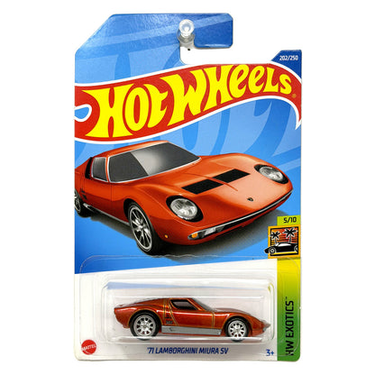 Hot Wheels Super Treasure Hunt '71 Lamborghini Miura SV Exotics 1:64 Diecast STH